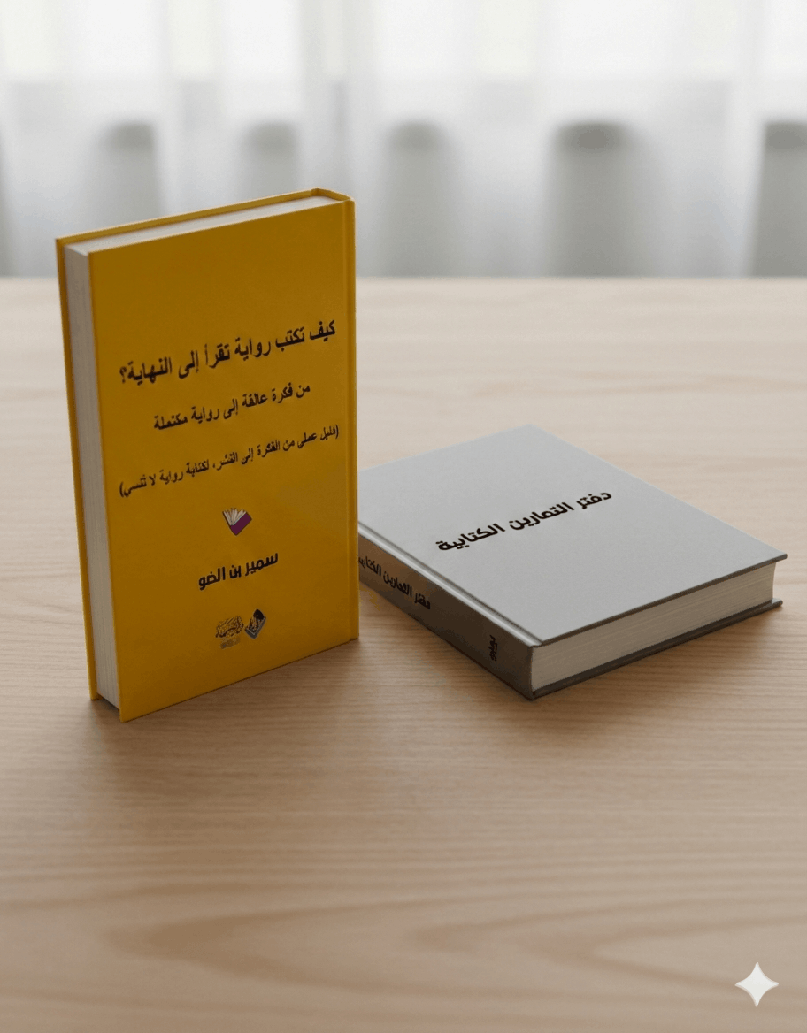 الكتاب على الطاولة